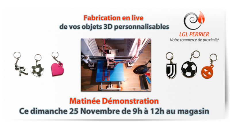 Démonstration Imprimante 3D ce dimanche 25 novembre 2018